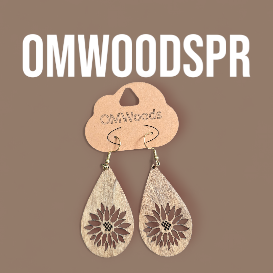 Aretes colgantes girasol